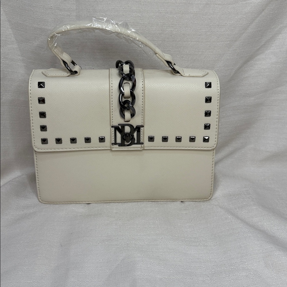 Badgley Mischka Studded Off White Bag - Picture 3 of 11